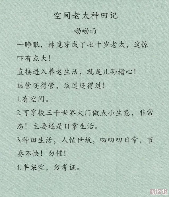 重生年代：带物资空间种田致富系统bug多空间小前期艰难后期乏力